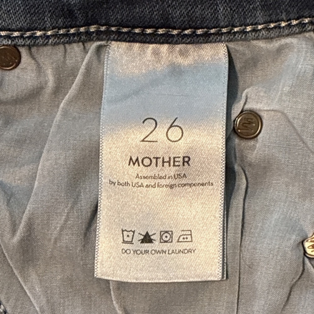 Mother Mid Rise Dazzler Skimp Jeans 26 Night Tripper Slim Strait USA - Picture 7 of 10